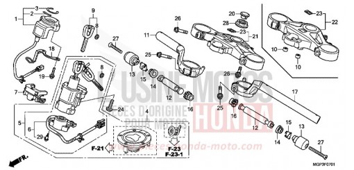 TUYAU DE GUIDON/PONT SUPERIEUR (CBR1000RRE/RAE/CBR1000S/SA) CBR1000RRE de 2014